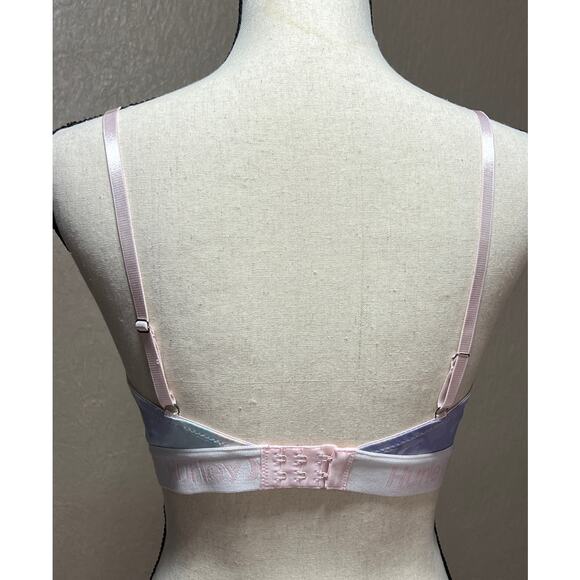 Hurley Women Tie Dye Lightly Padded Comfort Bra Pink Wirefree Wireless Size 36C - Picture 2 of 11